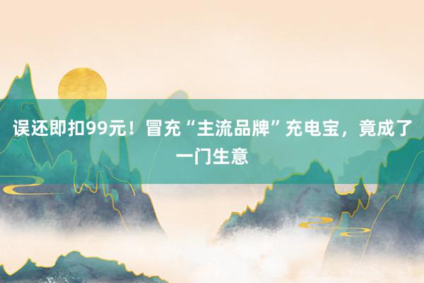 误还即扣99元！冒充“主流品牌”充电宝，竟成了一门生意