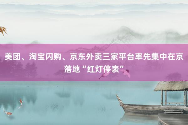 美团、淘宝闪购、京东外卖三家平台率先集中在京落地“红灯停表”