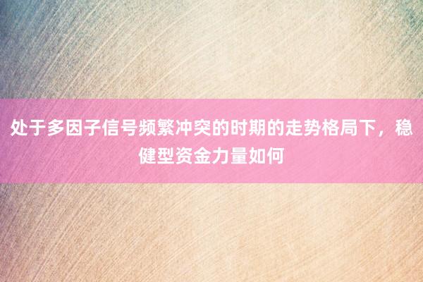 处于多因子信号频繁冲突的时期的走势格局下，稳健型资金力量如何