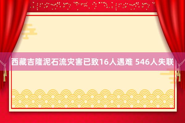 西藏吉隆泥石流灾害已致16人遇难 546人失联