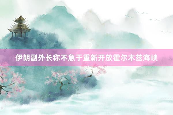 伊朗副外长称不急于重新开放霍尔木兹海峡