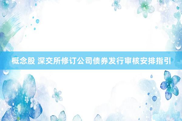 概念股 深交所修订公司债券发行审核安排指引