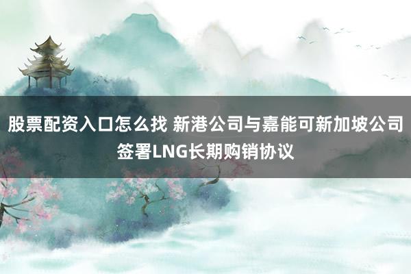 股票配资入口怎么找 新港公司与嘉能可新加坡公司签署LNG长期购销协议