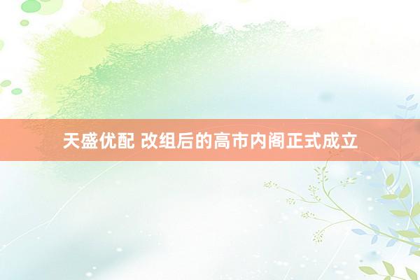 天盛优配 改组后的高市内阁正式成立