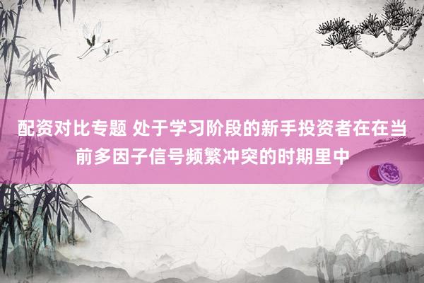 配资对比专题 处于学习阶段的新手投资者在在当前多因子信号频繁冲突的时期里中