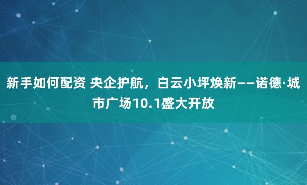 新手如何配资 央企护航，白云小坪焕新——诺德·城市广场10.1盛大开放